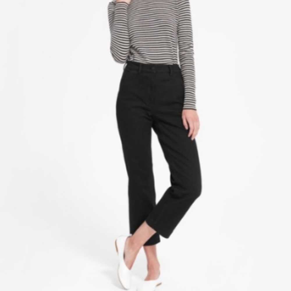 Black Everlane Straight Leg Crop Pant (Ankle)